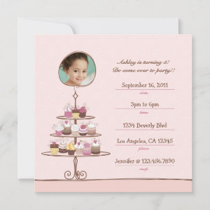Einladung von Cupcake Geburtstagsparty