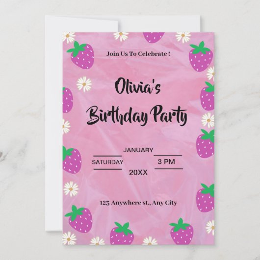 Einladung von Custom Birthday Party | Editierbare  (Vorderseite)