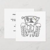 Einladung von Custom Country Wedding Traktor (Vorne/Hinten)