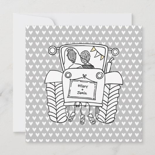 Einladung von Custom Country Wedding Traktor (Vorderseite)