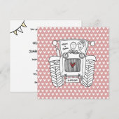 Einladung von Custom Country Wedding Traktor (Vorne/Hinten)