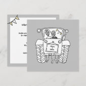 Einladung von Custom Country Wedding Traktor (Vorne/Hinten)