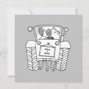 Einladung von Custom Country Wedding Traktor