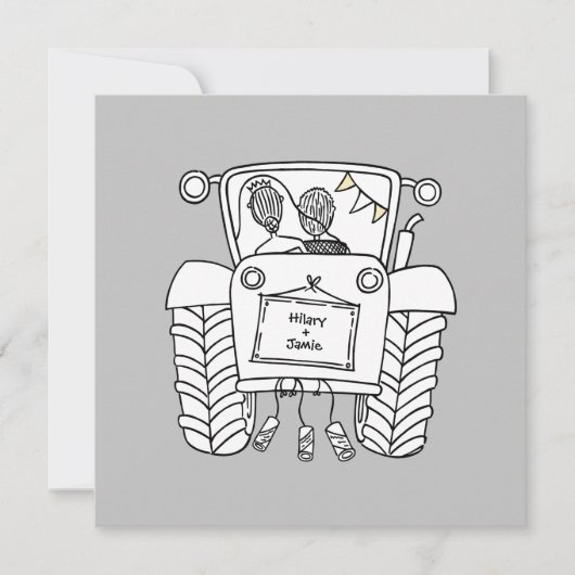 Einladung von Custom Country Wedding Traktor (Vorderseite)