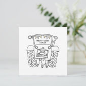Einladung von Custom Country Wedding Traktor (Stehend Vorderseite)
