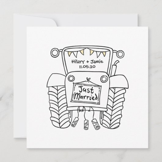 Einladung von Custom Country Wedding Traktor (Vorderseite)