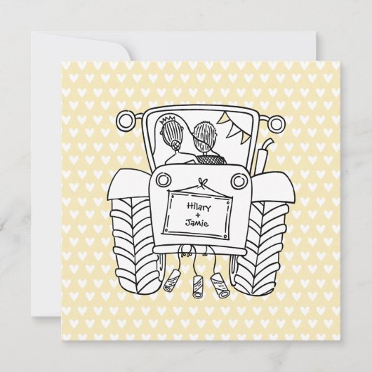 Einladung von Custom Country Wedding Traktor (Vorderseite)