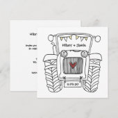 Einladung von Custom Country Wedding Traktor (Vorne/Hinten)