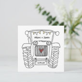 Einladung von Custom Country Wedding Traktor (Stehend Vorderseite)