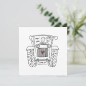 Einladung von Custom Country Wedding Traktor (Stehend Vorderseite)