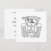 Einladung von Custom Country Wedding Traktor (Vorne/Hinten)