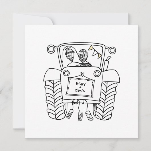 Einladung von Custom Country Wedding Traktor (Vorderseite)