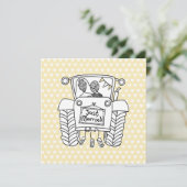 Einladung von Custom Country Wedding Traktor (Stehend Vorderseite)