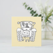 Einladung von Custom Country Wedding Traktor (Stehend Vorderseite)