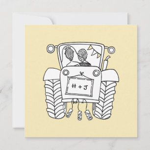 Einladung von Custom Country Wedding Traktor