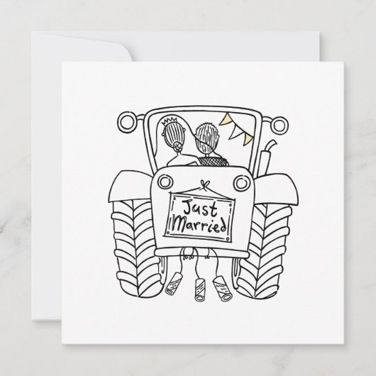 Einladung von Custom Country Wedding Traktor (Vorderseite)
