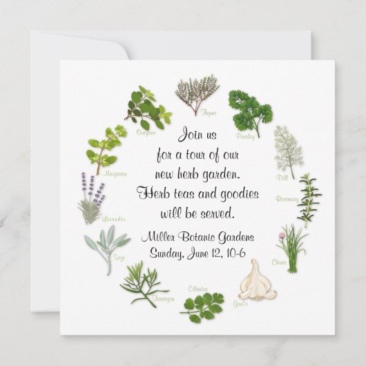 Einladung von Custom Herb Garden (Rückseite)