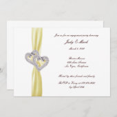 Einladung von Custom Lemon Hearts Engagement Party (Vorne/Hinten)