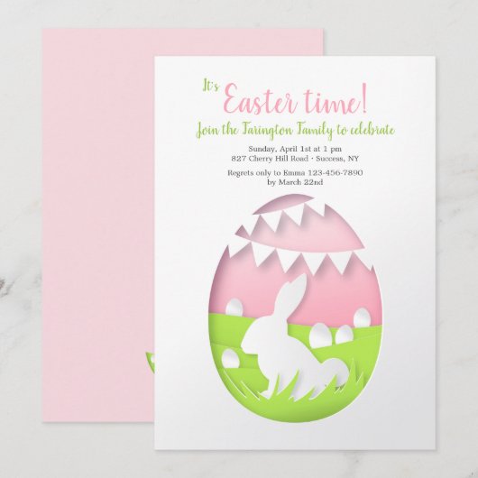 Einladung von Cutout Ostereier (Vorne/Hinten)