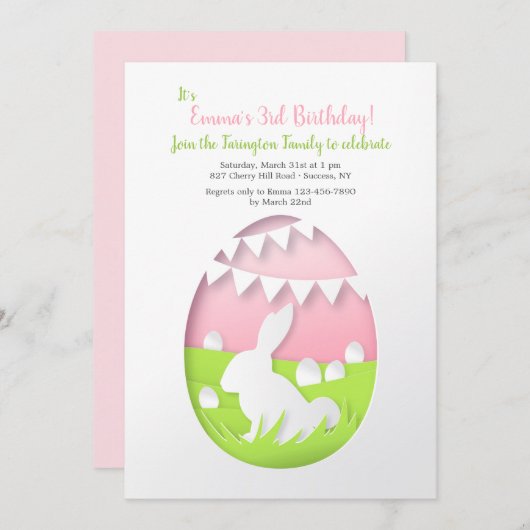 Einladung von Cutout Ostereier (Vorne/Hinten)