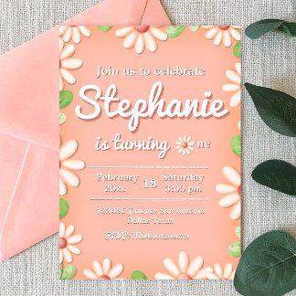 Einladung von Daisy 1. Geburtstagsmädchen