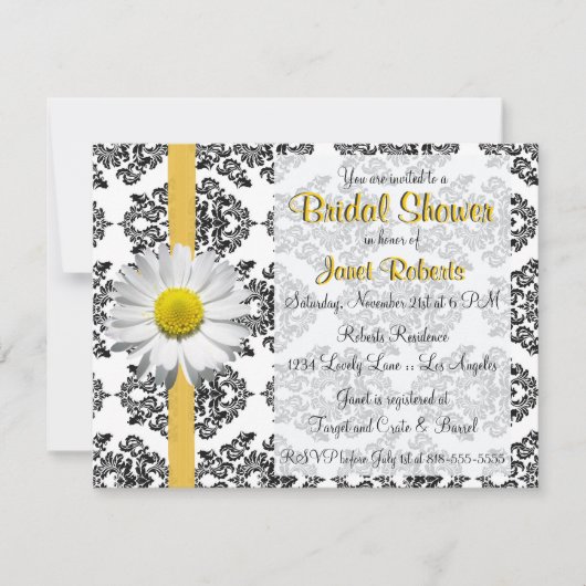Einladung von Daisy and Damask Bridal Dusche (Vorderseite)