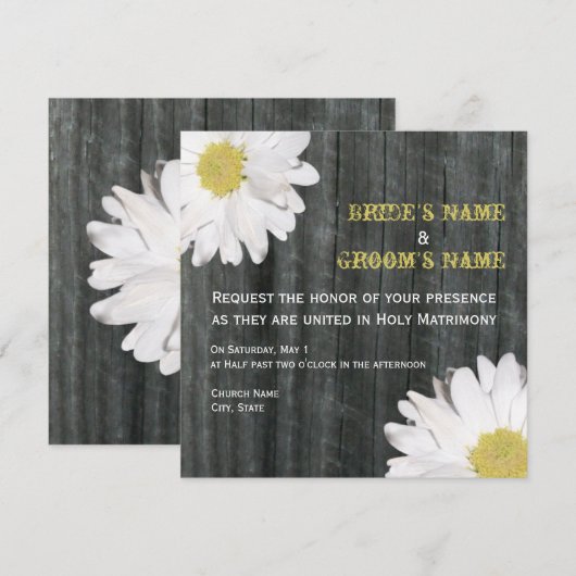 Einladung von Daisy & Barnwood (Vorne/Hinten)