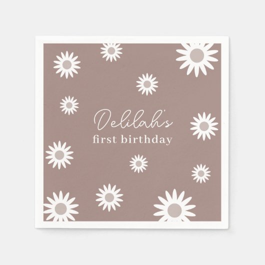 Einladung von Daisy Birthday Serviette (Vorderseite)