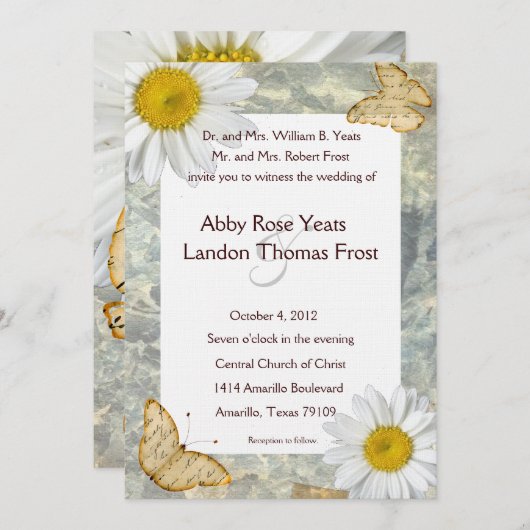 Einladung von Daisy Butterfly (Vorne/Hinten)