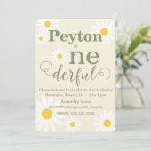 Einladung von Daisy First Birthday (Stehend Vorderseite)