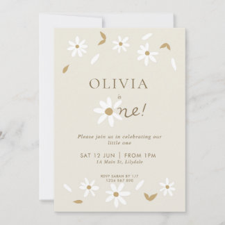 Einladung von Daisy Floral zum ersten Geburtstag -