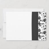 Einladung von Daisy Pink Schwarz-weiß Floral Weddi (Rückseite)