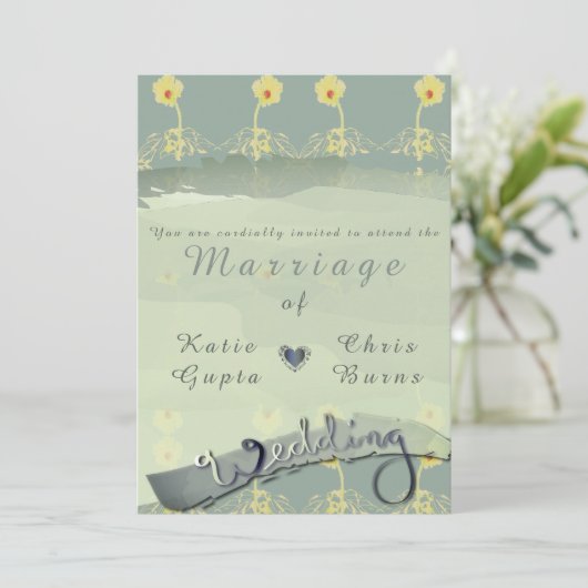 Einladung von Daisy Slate Wedding (Stehend Vorderseite)