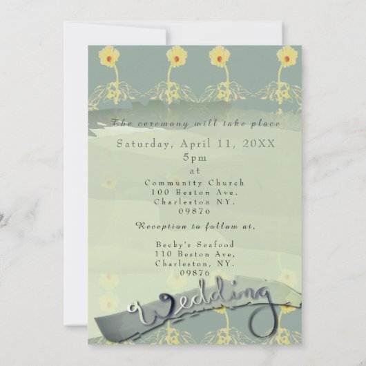 Einladung von Daisy Slate Wedding (Rückseite)