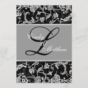 Einladung von Damask Monogram