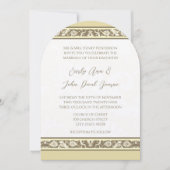 Einladung von Damask Monogram Yellow Grey Wedding (Vorderseite)
