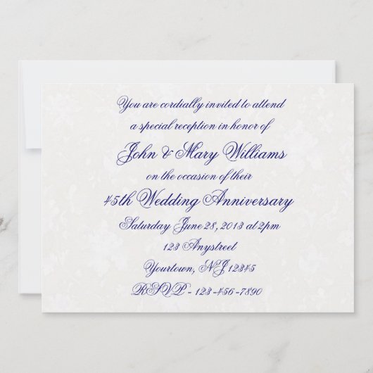 Einladung von Damask zum 45. Hochzeitstag (Rückseite)