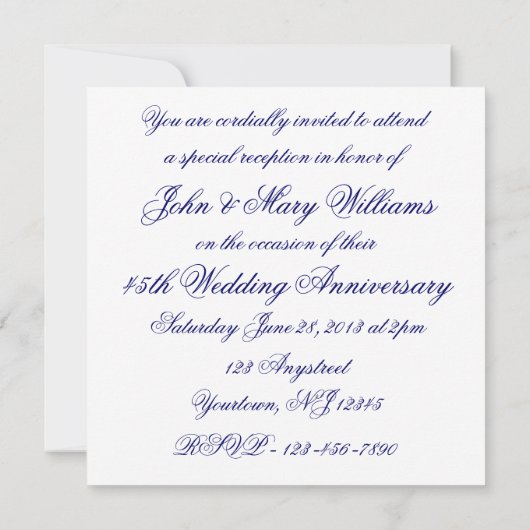 Einladung von Damask zum 45. Hochzeitstag (Rückseite)