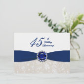 Einladung von Damask zum 45. Hochzeitstag (Stehend Vorderseite)