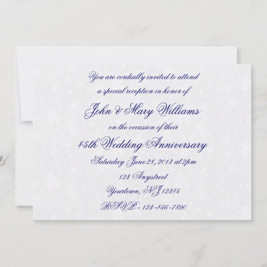 Einladung von Damask zum 45. Hochzeitstag (Rückseite)