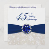 Einladung von Damask zum 45. Hochzeitstag (Vorne/Hinten)