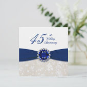 Einladung von Damask zum 45. Hochzeitstag (Stehend Vorderseite)