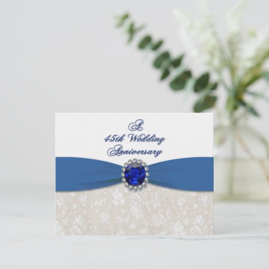 Einladung von Damask zum 45. Hochzeitstag (Stehend Vorderseite)