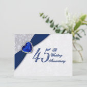 Einladung von Damask zum 45. Hochzeitstag (Stehend Vorderseite)