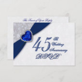Einladung von Damask zum 45. Hochzeitstag (Vorne/Hinten)