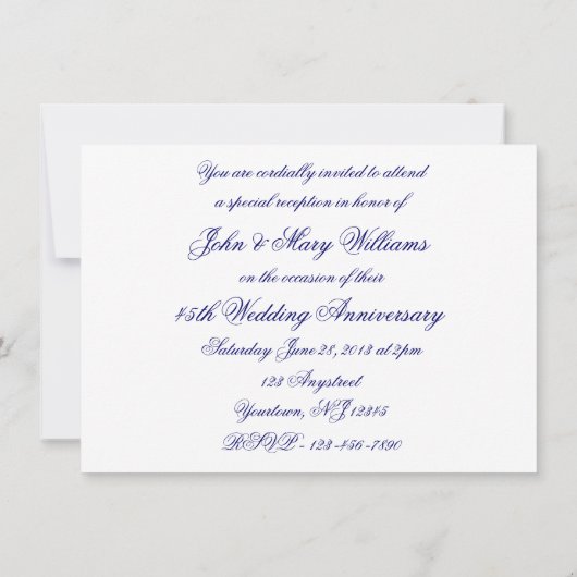 Einladung von Damask zum 45. Hochzeitstag (Rückseite)