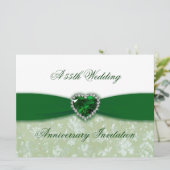 Einladung von Damask zum 55. Hochzeitstag (Stehend Vorderseite)