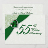 Einladung von Damask zum 55. Hochzeitstag (Vorne/Hinten)