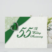Einladung von Damask zum 55. Hochzeitstag (Stehend Vorderseite)