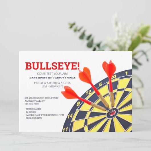 Einladung von Dart Board (Stehend Vorderseite)